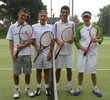 The finalists in the wooden raquet tournament