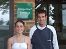 Amy Ellis & coach Mike Armstrong at the Road To Wimbledon 2008 tournament.
